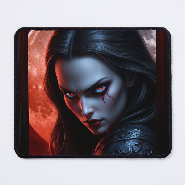 Item preview, Vampire In The Light Of A Blood Moon Beautiful AI Concept Art Portrait by Xzendor7 designed and sold by Xzendor7 Digital Art Creations.