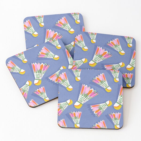 Item preview, Badminton Birdie Pop Art court sport pattern on BLUE  designed and sold by Dominiquevari.