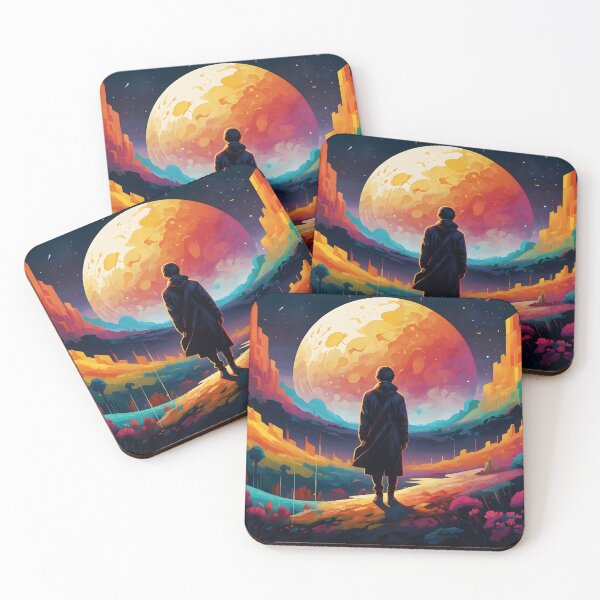 Item preview, Creative artnaturals interacting colors of a traveler and the moon designed and sold by Al-Light.