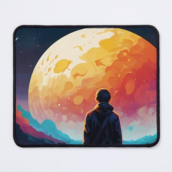Item preview, Creative artnaturals interacting colors of a traveler and the moon designed and sold by Al-Light.