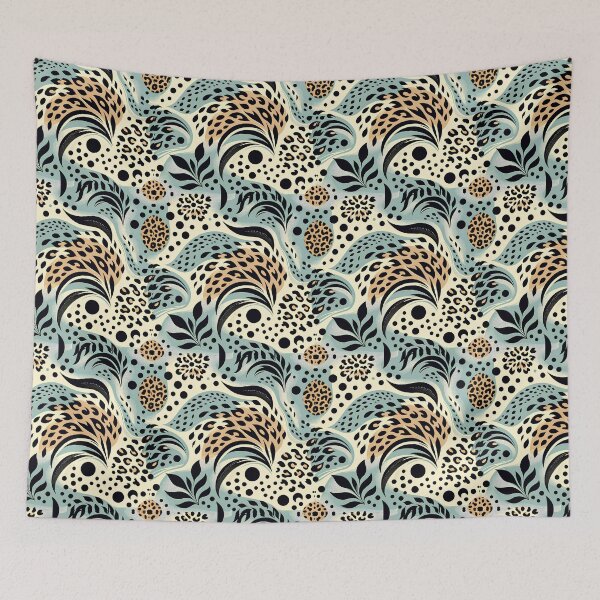 Item preview, Abstract Leopard Print with Tropical Plant Elements designed and sold by ImagineCorner.