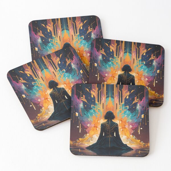 Item preview, Creative artnaturals interacting colors of a girl sitting on the floor designed and sold by Al-Light.