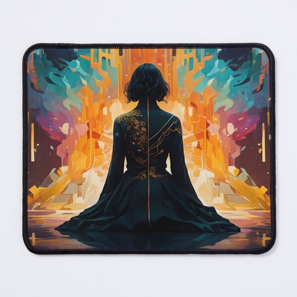 Item preview, Creative artnaturals interacting colors of a girl sitting on the floor designed and sold by Al-Light.