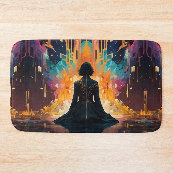 Item preview, Creative artnaturals interacting colors of a girl sitting on the floor designed and sold by Al-Light.