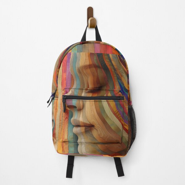 Item preview, Colorful wooden textured print of a female face designed and sold by dcrc.