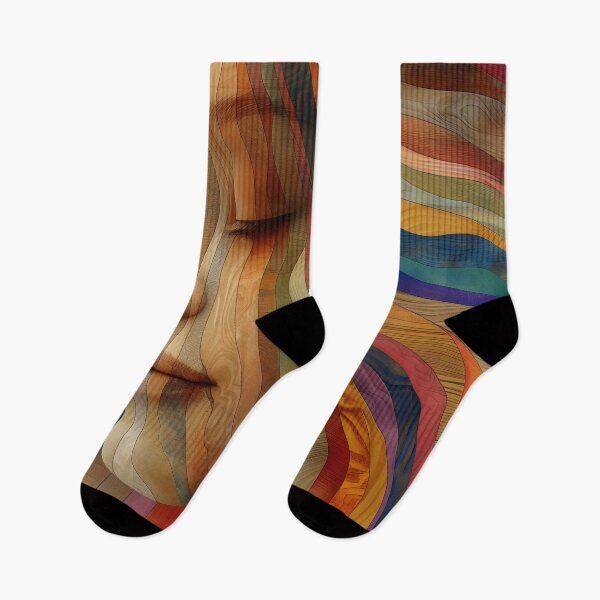 Item preview, Colorful wooden textured print of a female face designed and sold by dcrc.