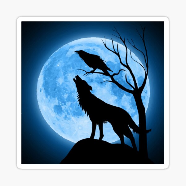 Item preview, Wolf, Raven and moon designed and sold by Waveval.