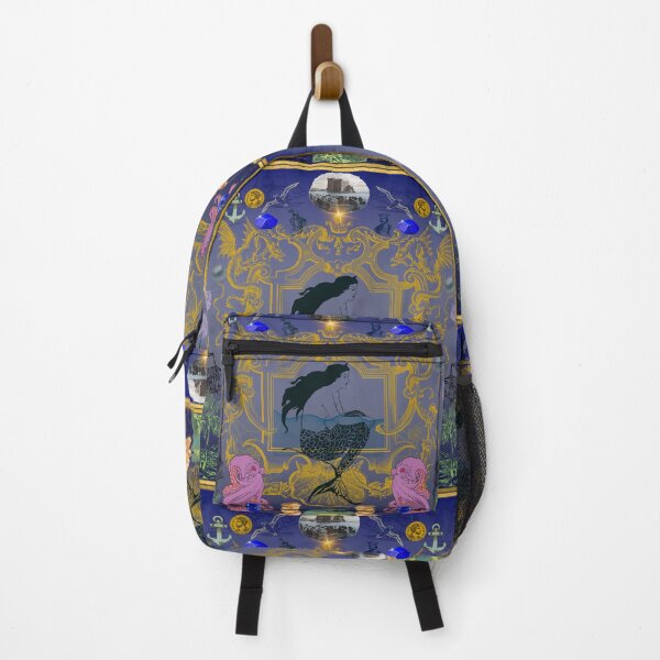 Item preview, Mermaid in the ocean at night with octopus us, gold and forciers designed and sold by Sugar Wisdom .