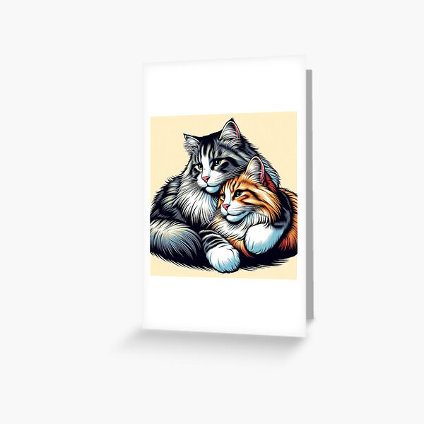 Norwegian forest cats Greeting Card