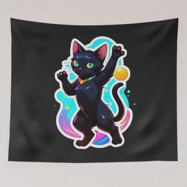 Item preview,  Dancing Black Cat Cute Feline I Love Kitty designed and sold by LamarrDreams13.