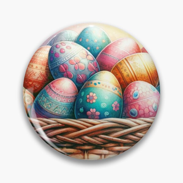 Item preview, Easter Elegance Basket of Painted Eggs designed and sold by GracePaigePlaza.