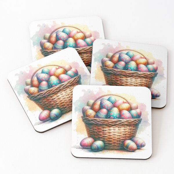 Item preview, Easter Elegance Basket of Painted Eggs designed and sold by GracePaigePlaza.