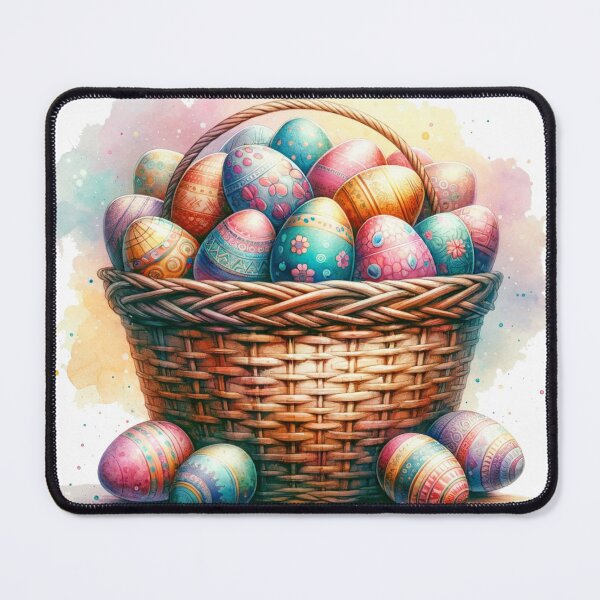 Item preview, Easter Elegance Basket of Painted Eggs designed and sold by GracePaigePlaza.