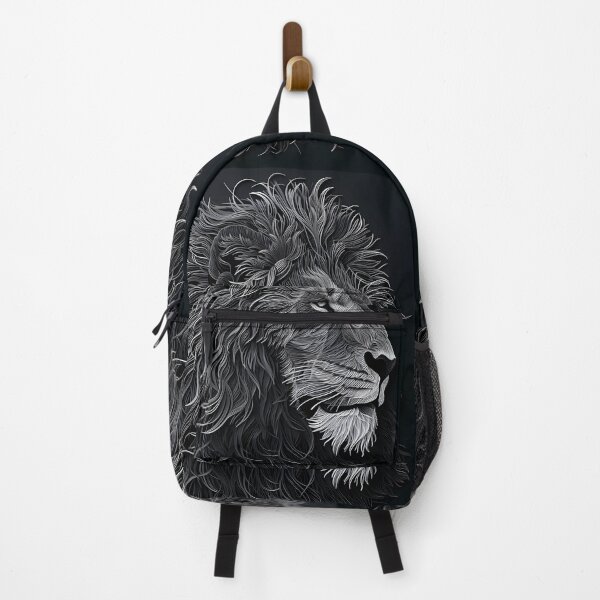 Item preview, Black paper lion portrait art print designed and sold by dcrc.