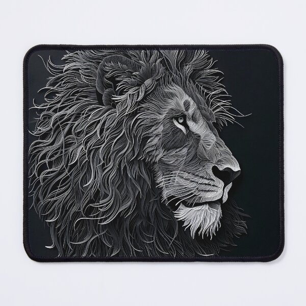 Item preview, Black paper lion portrait art print designed and sold by dcrc.