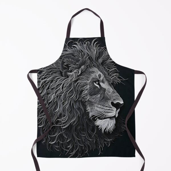 Item preview, Black paper lion portrait art print designed and sold by dcrc.