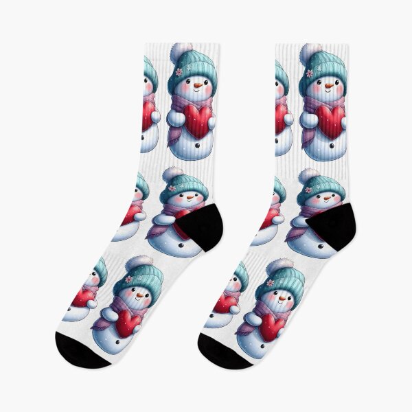 Item preview, Cute Kawaii Snowman holding a red Heart designed and sold by DreamyEscapism.