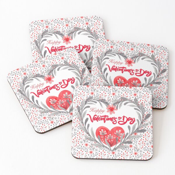 Item preview, Happy Valentine’s Day hand painted watercolor design with heart and flowers. designed and sold by NadyaSaen.