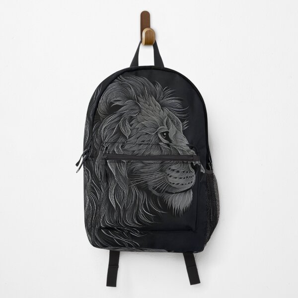 Item preview, black paper lion portrait art print designed and sold by dcrc.