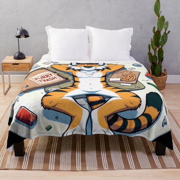 Item preview, Anthro Furry Trash Tiger Art designed and sold by BlueBullBazaar.