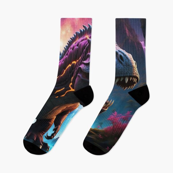 Item preview, Mystical Dinosaur in a Magical Waterfall Landscape” designed and sold by ArtComixHaven.