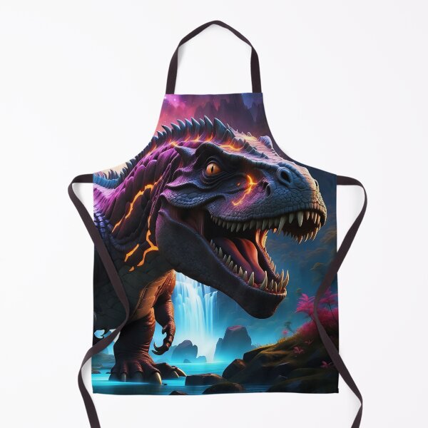 Item preview, Mystical Dinosaur in a Magical Waterfall Landscape” designed and sold by ArtComixHaven.