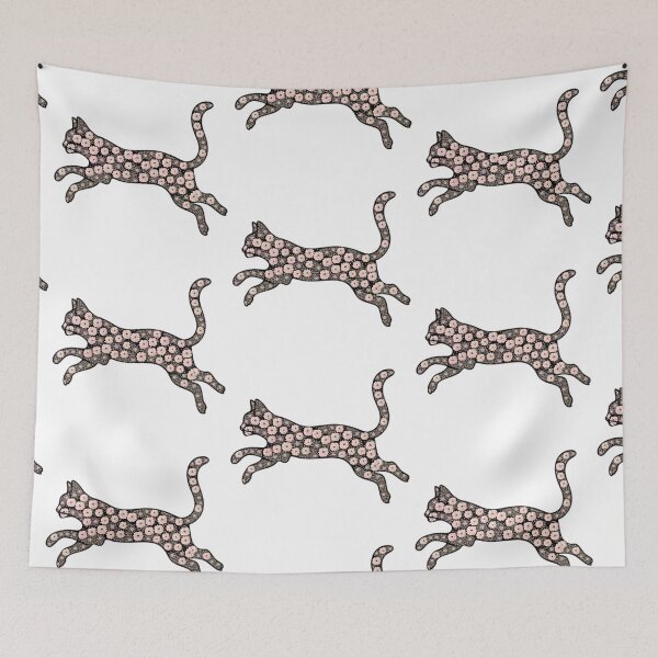 Item preview, Beautiful Flower Cat Leaping designed and sold by PlanetMarker.