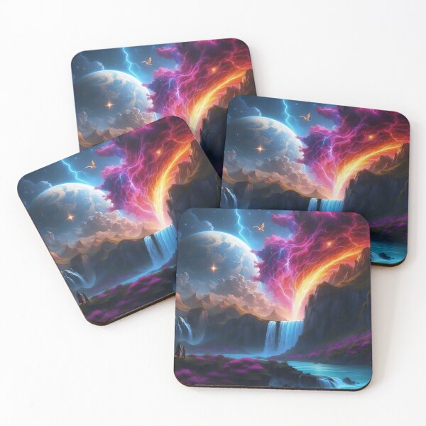 Item preview, Mystical Waterfall and Celestial Sky: A Fantasy Vista designed and sold by ArtComixHaven.