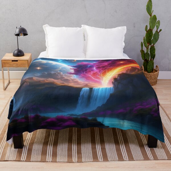 Item preview, Mystical Waterfall and Celestial Sky: A Fantasy Vista designed and sold by ArtComixHaven.