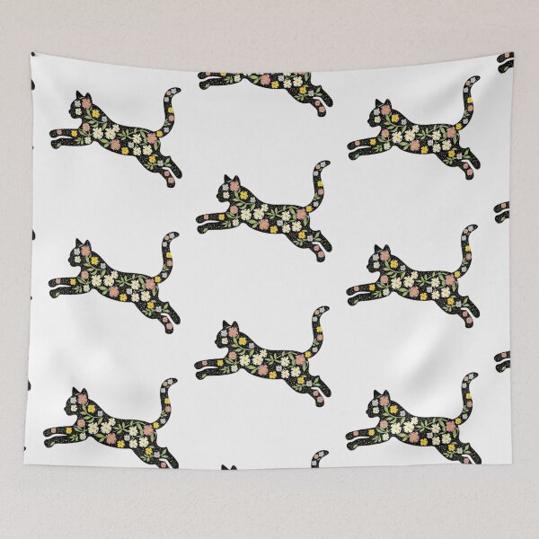Item preview, Beautiful Flower Cat Leaping designed and sold by PlanetMarker.