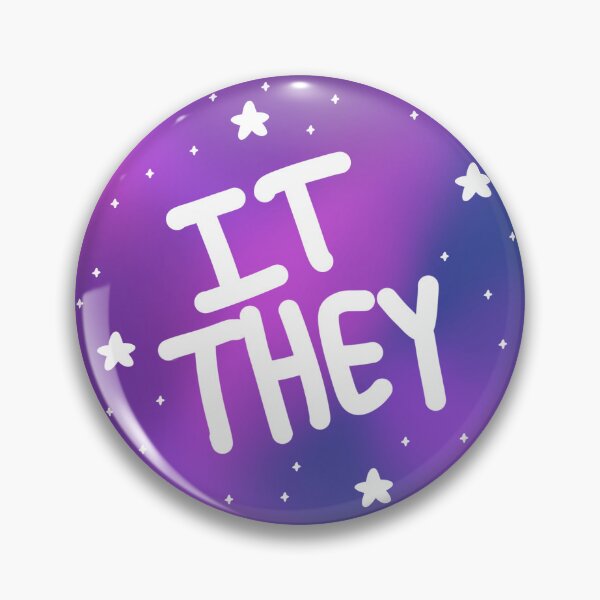 Item preview, It/they space pronoun pin designed and sold by dreamsclouds.