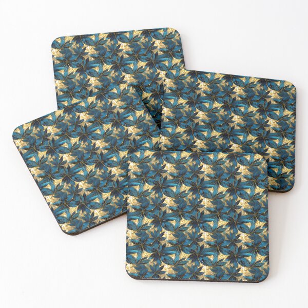 Item preview, Blue and Gold Floral Pattern designed and sold by MidArtFusion.