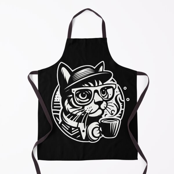 Item preview, Cat hipster with coffee designed and sold by Big Catsby.