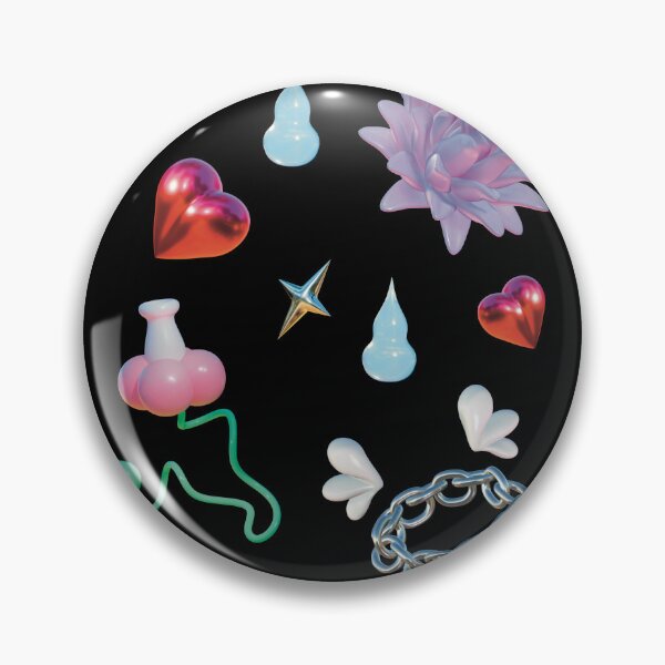 Item preview, Sticker pack | 3d flowers, hearts, drops, stars, chain | black designed and sold by Voropaeva.