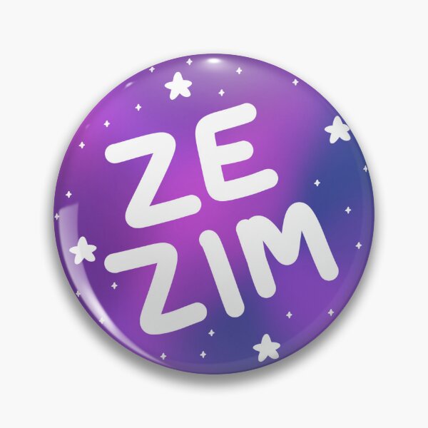 Item preview, Ze/zim space pronoun pin designed and sold by dreamsclouds.