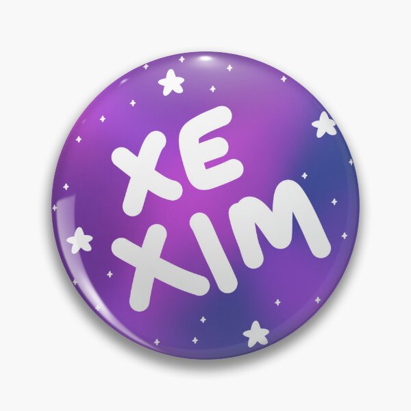Item preview, Xe/xim space pronoun pin designed and sold by dreamsclouds.