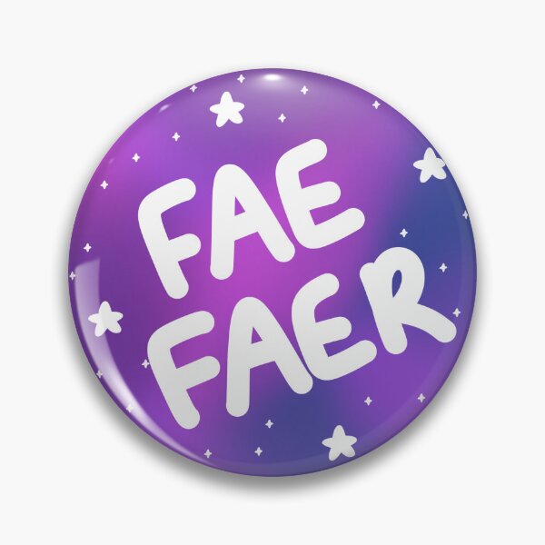 Item preview, Fae/faer space pronoun pin designed and sold by dreamsclouds.