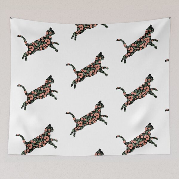 Item preview, Beautiful Flower Cat Leaping designed and sold by PlanetMarker.