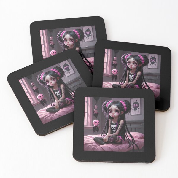 Item preview, Spooky goth girl in bedroom  designed and sold by SpookyCuties.