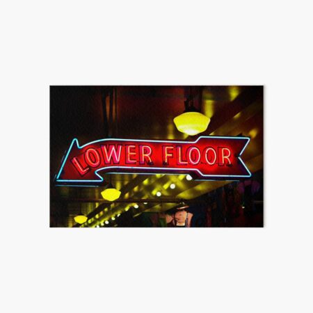 Lower Floor Neon Sign Art Board Print