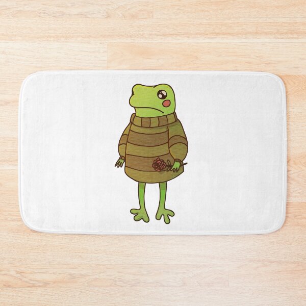 Item preview, Frog in a sweater clutching a rose designed and sold by Asutip.