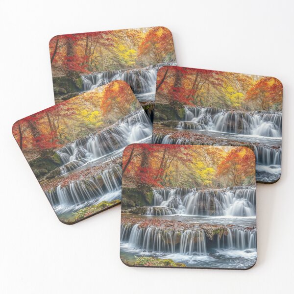 Item preview, Autumnal Forest Waterfall designed and sold by Miguel's AI Store.