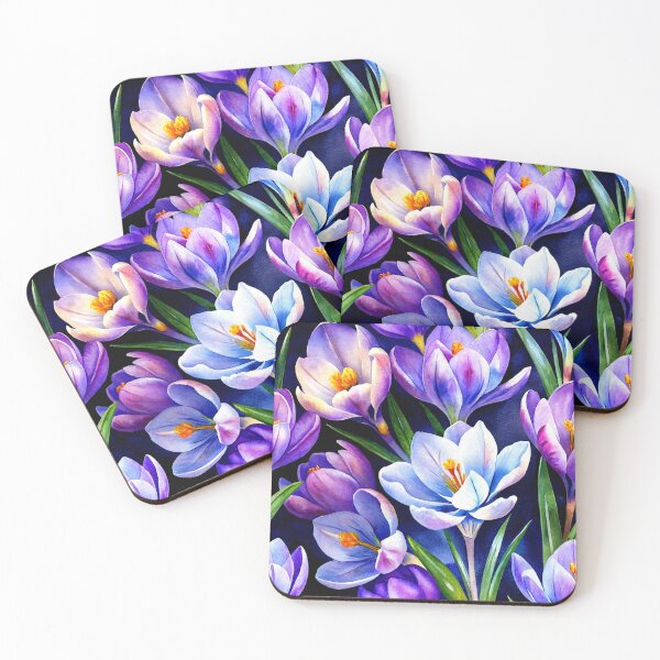 Item preview, Purple crocus pattern watercolor art - trending spring fashion design designed and sold by patterncrow.