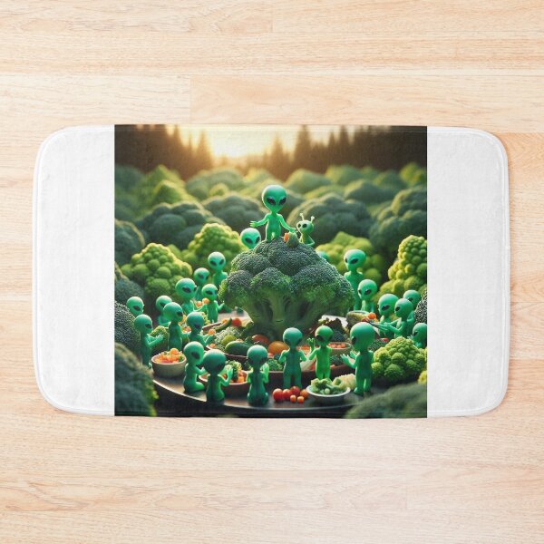 Item preview, Alien Feast - Surreal Psychedelic Broccoli World High Resolution Art designed and sold by StonerAlienShop.