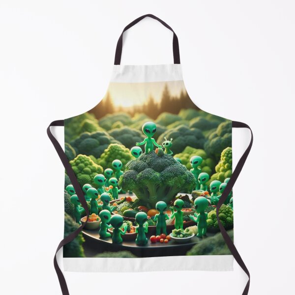 Item preview, Alien Feast - Surreal Psychedelic Broccoli World High Resolution Art designed and sold by StonerAlienShop.