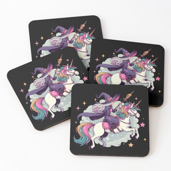 Item preview, Witch Riding Unicorn designed and sold by Kawaii-n-Spice.
