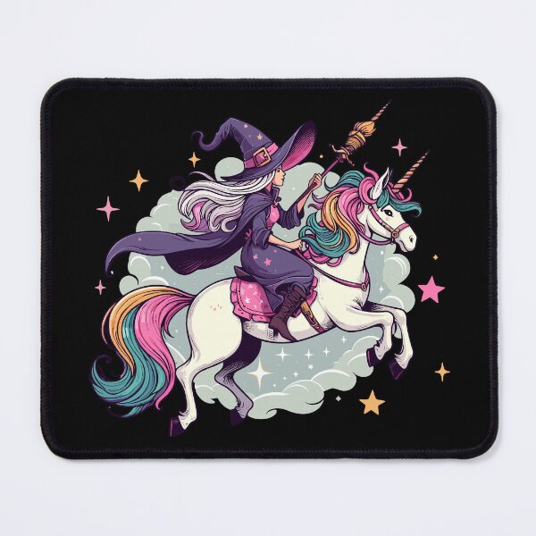 Item preview, Witch Riding Unicorn designed and sold by Kawaii-n-Spice.