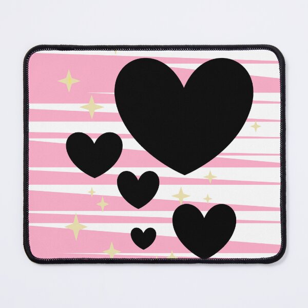 Item preview, Print of black hearts and pink background designed and sold by PrettySol.