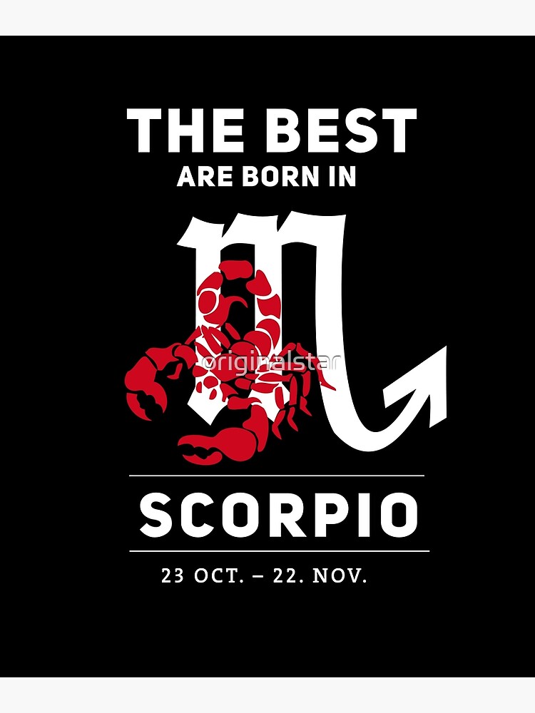 scorpio scorpion horoscopes star sign birthday october november born astrology red Poster