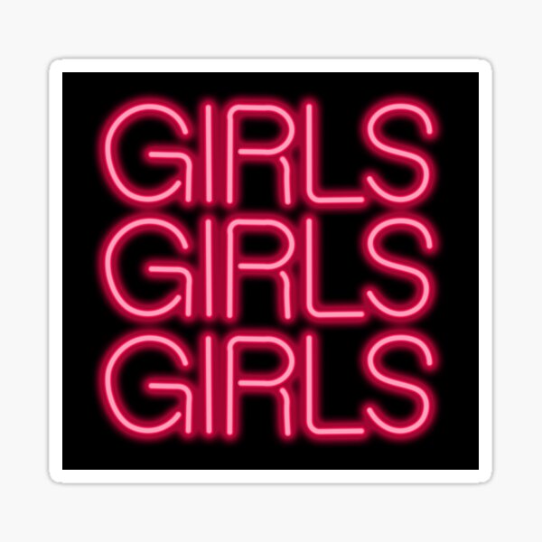 Aperçu de l'œuvre Filles Girls Girls enseigne au néon créée et vendue par RickyBarnard.